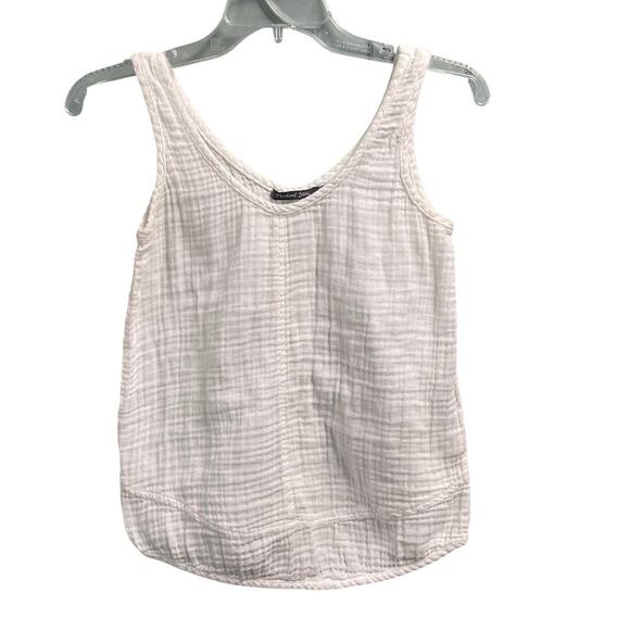Michael Stars Size XS White Cotton Tank Beachy Casual Gauzy Minimalist - Picture 1 of 3